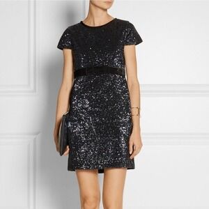 MAJE Ketsia Sequined Tulle Mini Dress Women Size S Blue EXCELLENT
